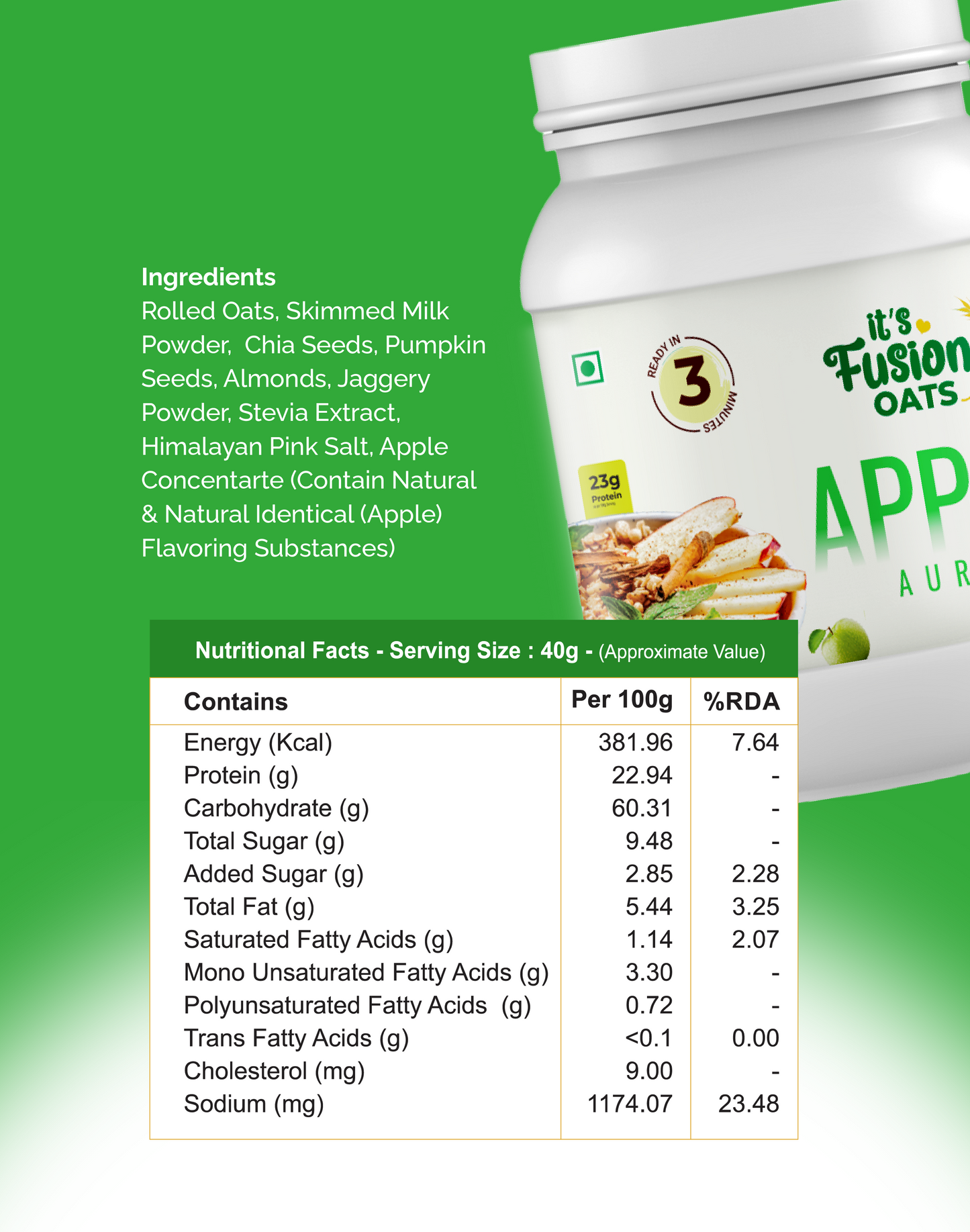 Apple Aura – 500g Jar – 11+ Servings