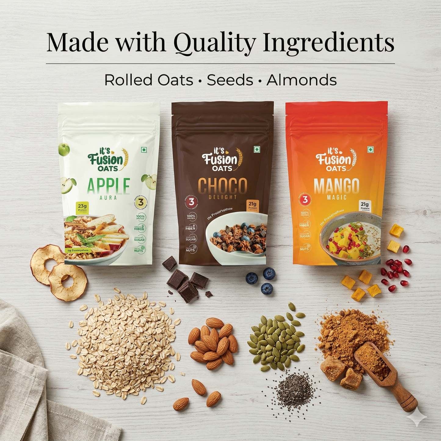 🔥 Most Popular | 3-Min Breakfast Combo | 3 Flavours Oats (80g x 3)