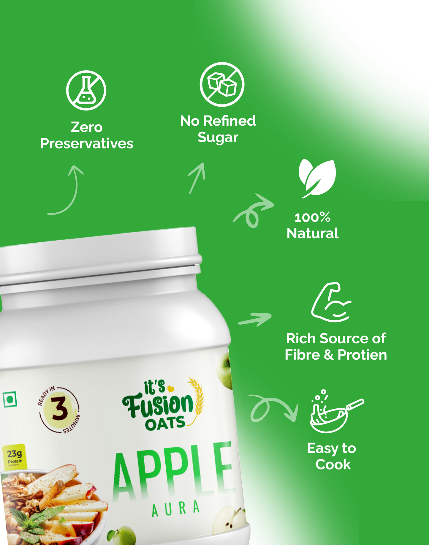 Apple Aura – 500g Jar – 11+ Servings