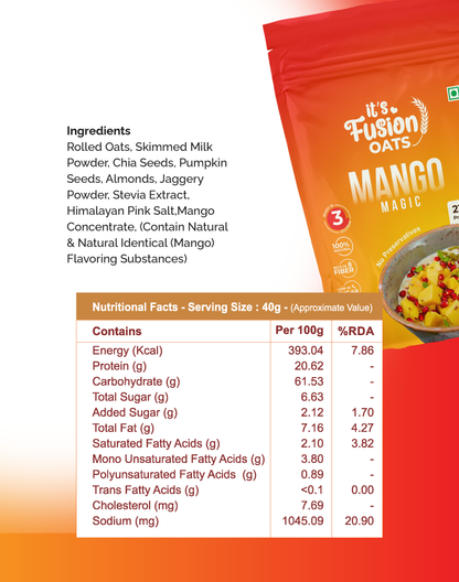 Mango Magic | 3-Min Breakfast Oats (80g)